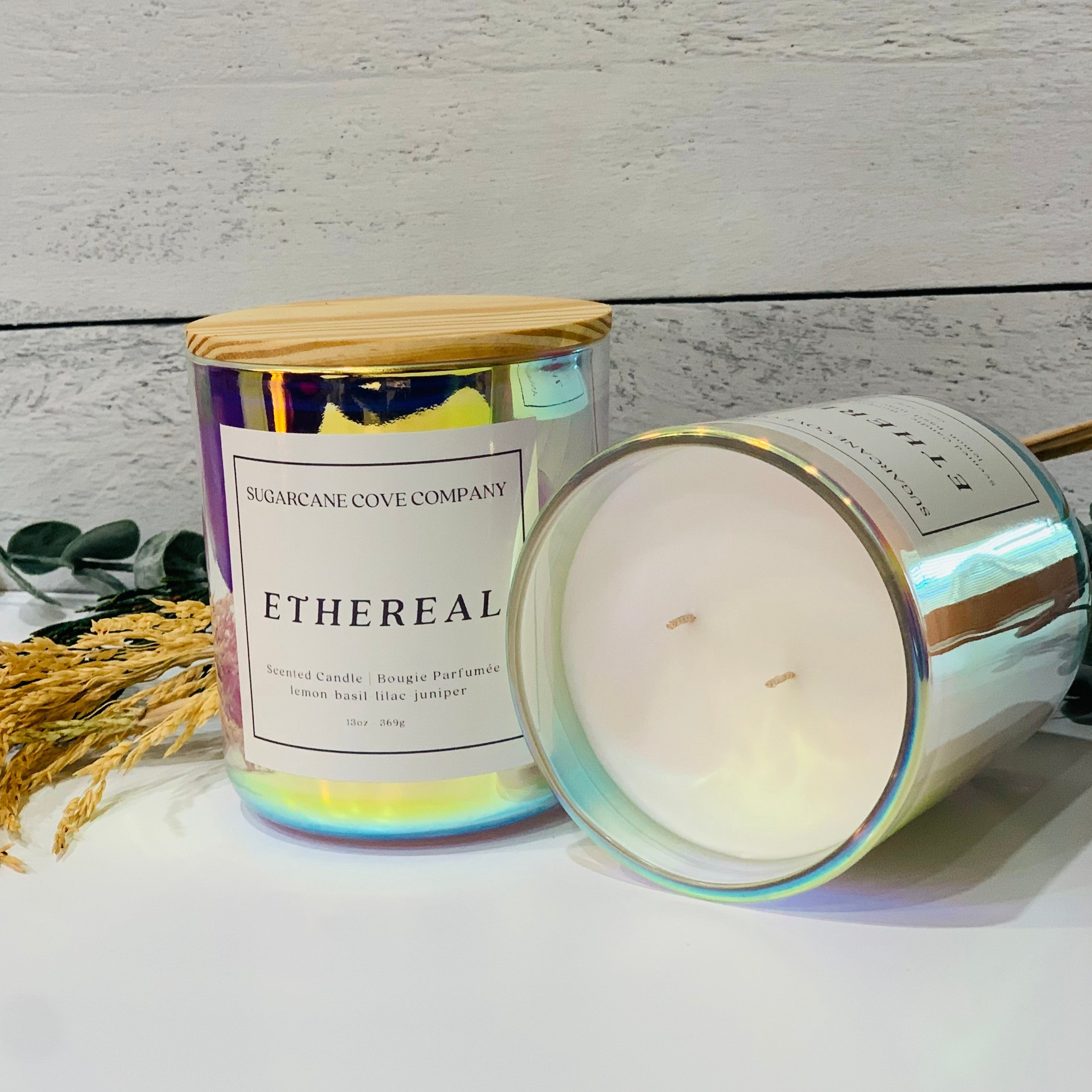 White Iridescent Candle Jar - Adding Ethereal Beauty