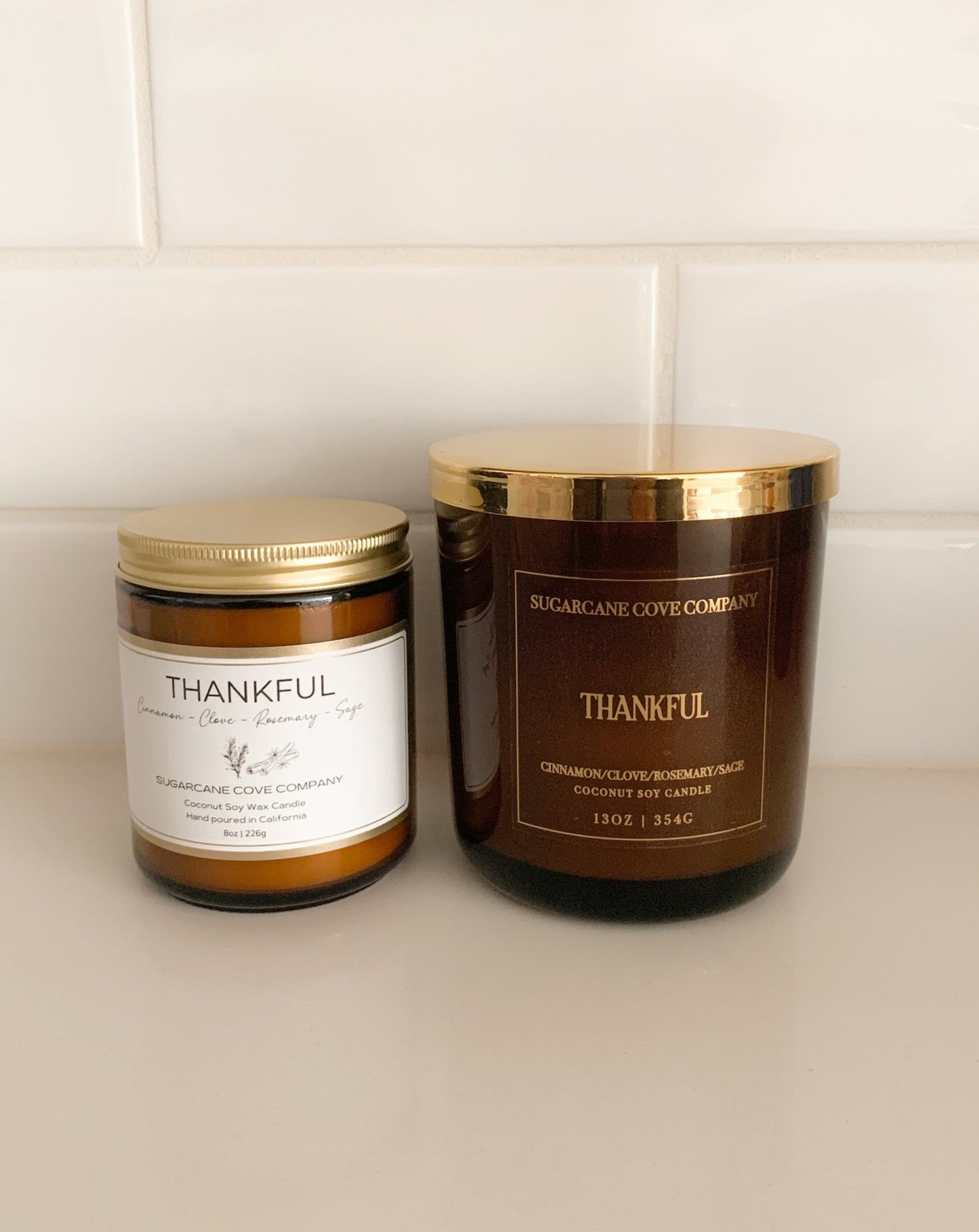 Thankful | Thanksgiving Candles | Fall Candle | Sugarcane Cove Company