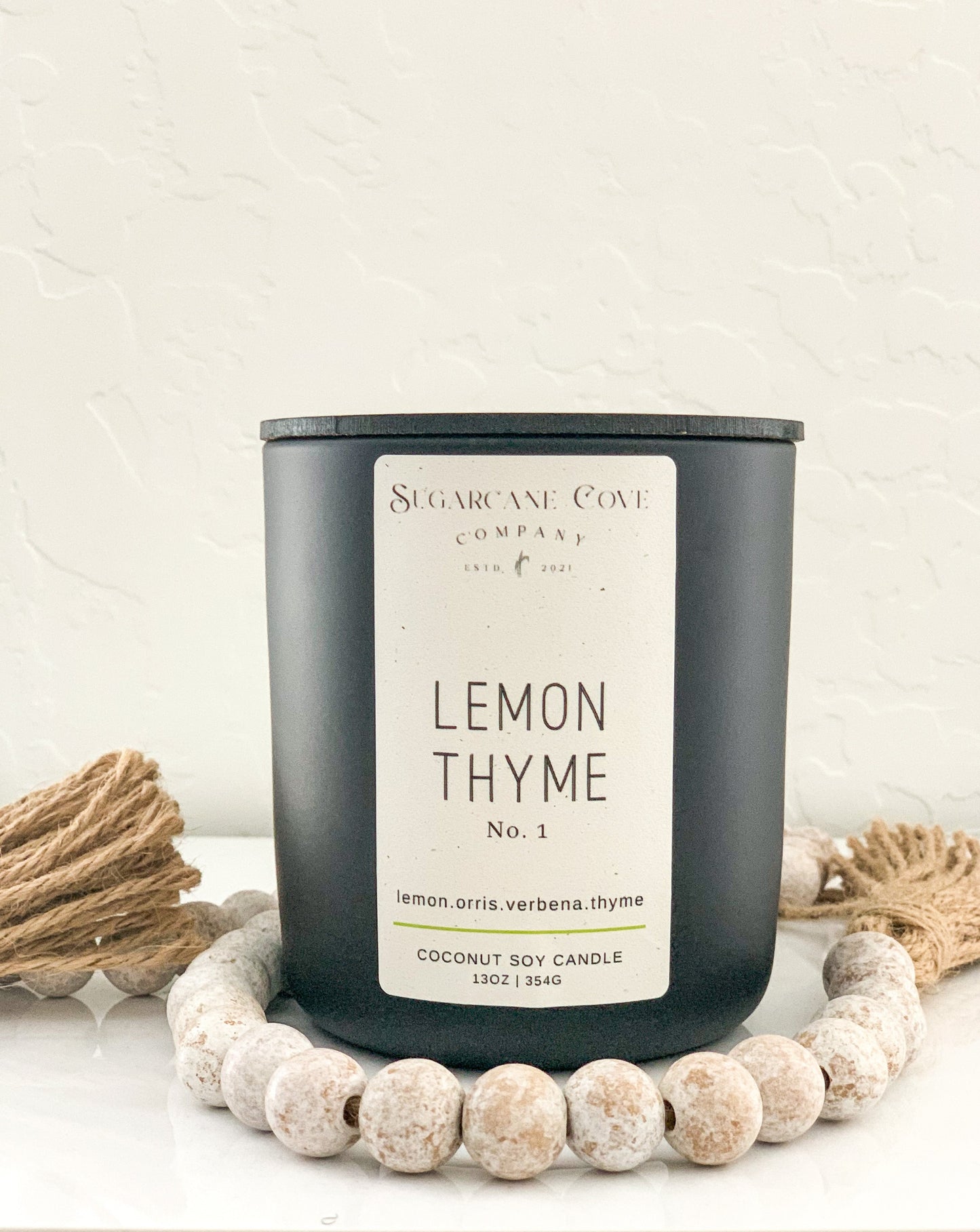 Lemon Thyme Candle with Wooden Wick